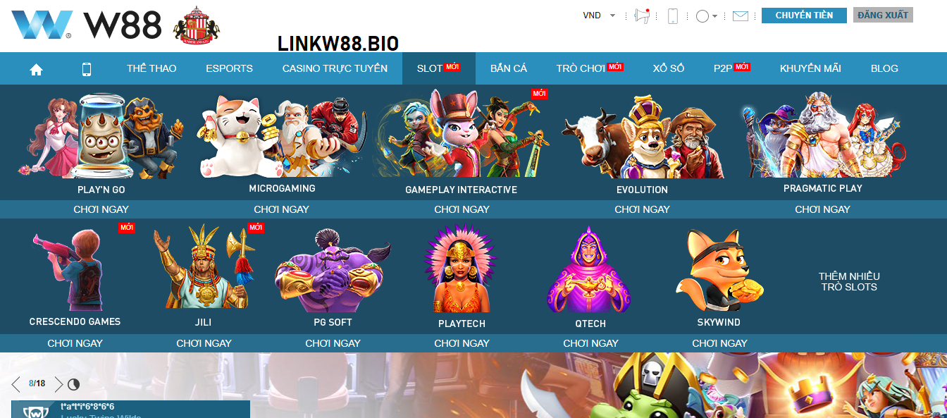 kham pha slots game w88